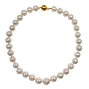 12-15mm Freshwater Pearl with 14K/585 Yellow Gold Ball Clasp Necklace