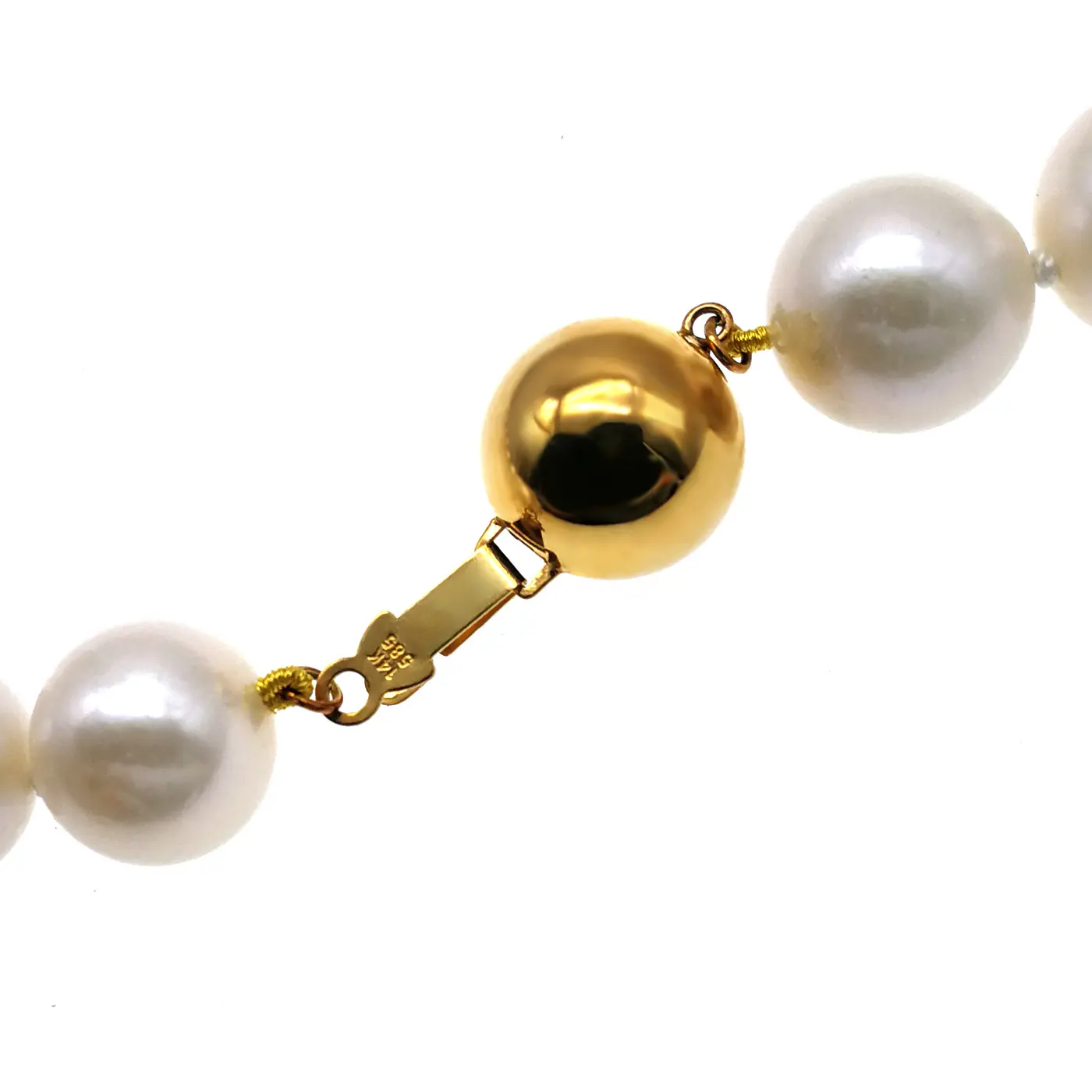 12-15mm Freshwater Pearl with 14K/585 Yellow Gold Ball Clasp