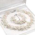 3-7mm Freshwater Pearl with Swarovski 925 Silver NecKlace and Bracelet Set