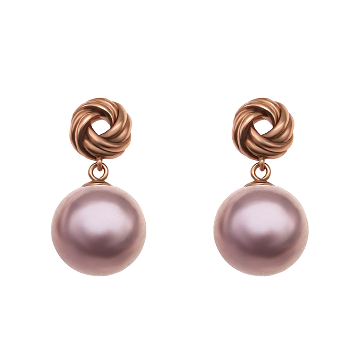 10-11mm Freshwater Pearl with 925 Silver Rose Gold Plated Earring and Necklace Set