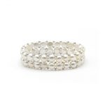 6-7mm Freshwater Pearl 2 Rows Elastic Bracelet