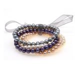 6-7mm Freshwater Pearl Elastic Bracelet 5 pieces Set