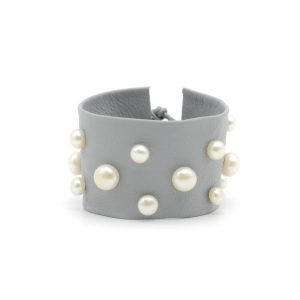 6-10mm Freshwater Pearl with Leather Bracelet