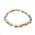 6-7mm Freshwater Pearl with Swarovski Elastic Bracelet