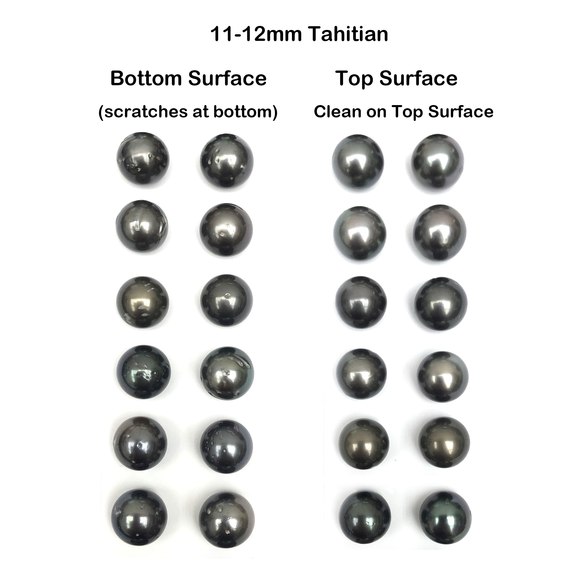 11-12mm Round Tahitian Pairing